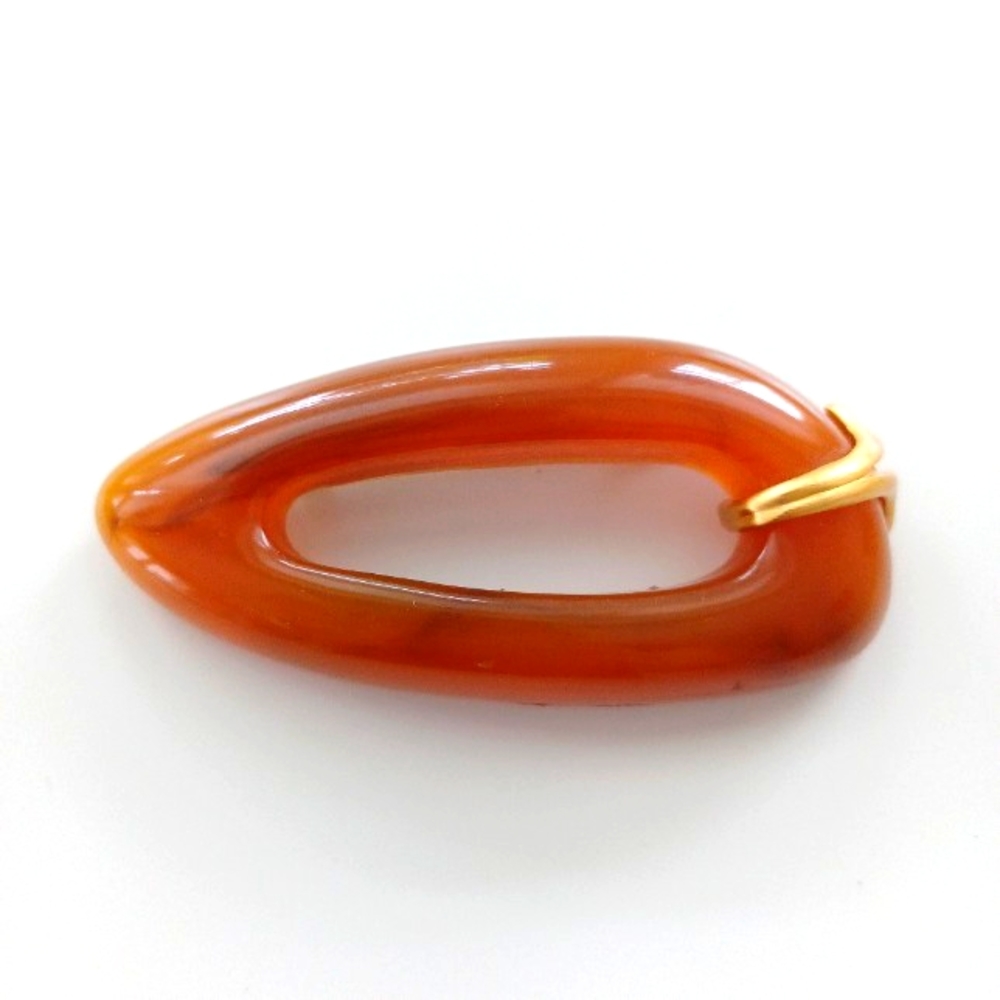 Cool Vintage Brooch Deep Amber color, Gold accent, large